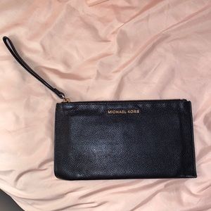 Michael Kors - Leather Black Wristlet w/ zipper and lots of space inside!